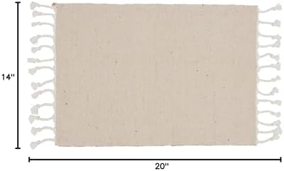 Saro Lifestyle Jute and Cotton Placemats with Tassel Borders