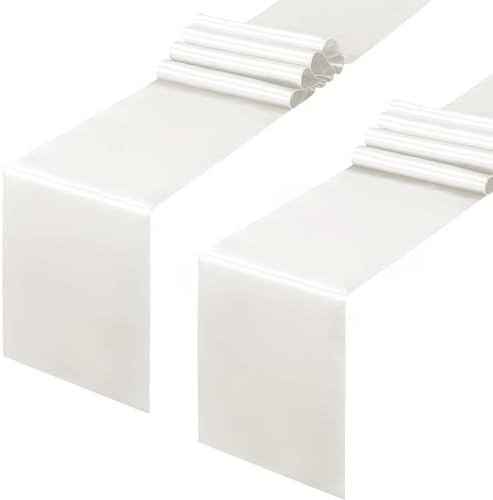 Horbaunal 12 Pack Ivory Satin Table Runner 12 x 108 Inch