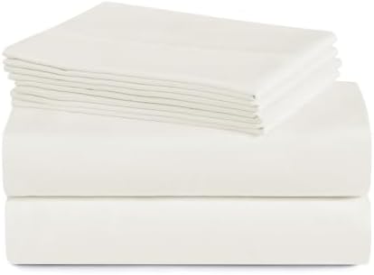 1500TC Soft Solid Microfiber Bed Sheet Set 6 Piece - Ivory White Full