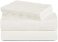 1500TC Soft Solid Microfiber Bed Sheet Set 6 Piece - Ivory White Full