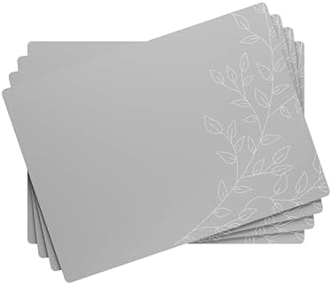 Royalty Art Boho Placemats, Set of 4, Silver Grey, Cork Backed