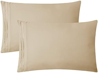 Clara Clark Premier 1800 Collection Full 4PC Bed Linen Set, Beige