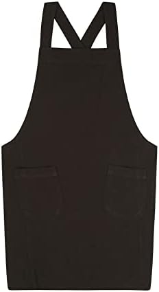 Cotton Canvas Pinafore Japan Style Apron No Tie Two Pockets Halter