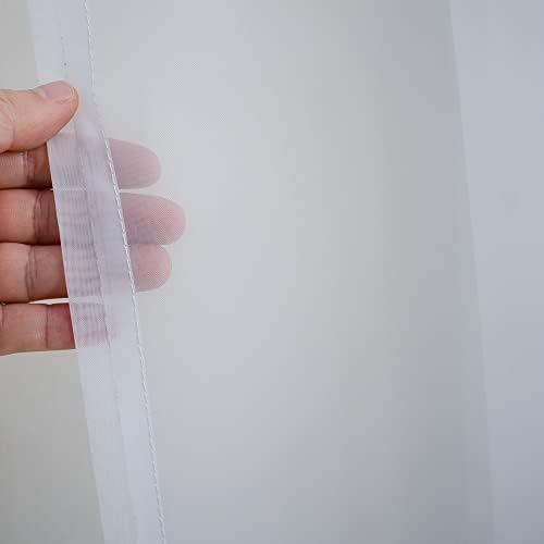 Linentalks Extra Wide White Sheer Curtains For Living Room, Patio Door