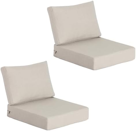 23.5"x27" Outdoor Deep Seat Patio Cushions Set of 2, Deep Seat Bottom