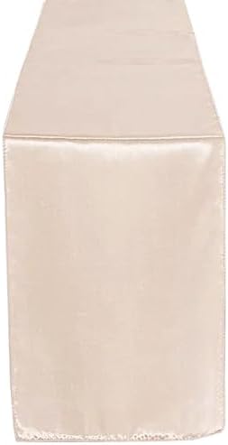 10 pcs 12 x 108 inch Beige Satin Table Runners - Wedding Table Top