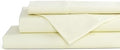 Linen Home 100% Cotton Percale Sheets Twin Size, Cream, Deep Pocket