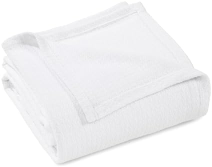 HomeRoots 527505 King Size White Cotton Waffle Weave Honeycomb Blanket