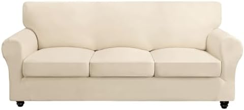 SearchI Stretch Sofa Cover Couch Cover, 4 Pieces Sofa Slipcover with 3