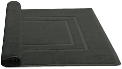 Feather & Stitch 100% Cotton Bath Mats 2 Piece 30x21 Inches, Charcoal