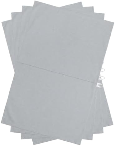 Gray Solid Color Kitchen Towels Set of 4, Absorbent Microfiber Soft