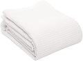 C&F Home White Queen Vintage Dyed Blanket White 90" X 92" Waffle Weave