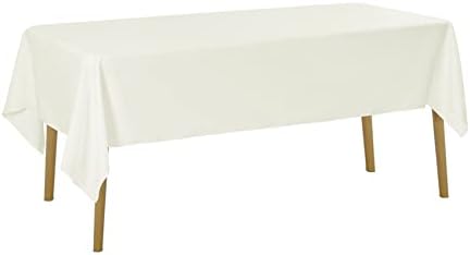 60x102 Ivory Tablecloth - Stain and Wrinkle Resistant Washable