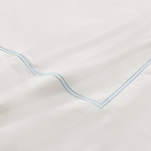 Dreamology White Duvet Cover Queen 100% Cotton Embroidered 3 Pieces