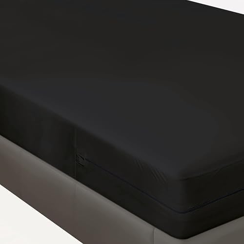 King Size Microfiber Zipper Fitted Sheet 18" Deep Pocket- Dark Grey