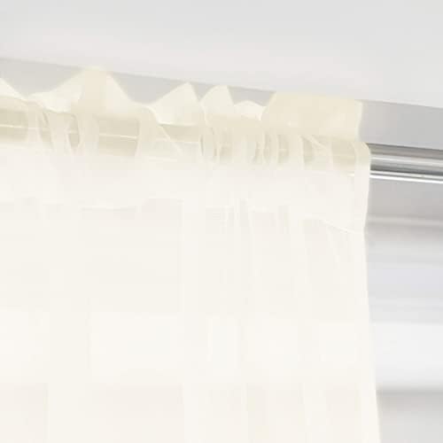 LONGTAI Window Beige Sheer Curtains 120 Inches Long 2 Panels Sheer