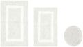 Cotton Tufted Ivory White Bathroom Rugs Sets 3 Piece