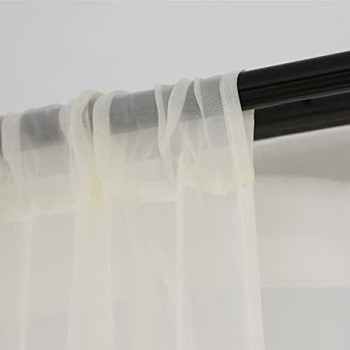 PHILEASY Window Sheer Beige Curtains 120 Inches Long 2 Panels Beige
