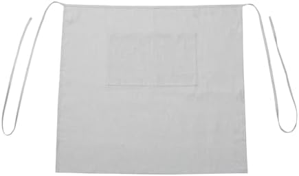 100% Linen Waist Apron with Pockets, Adjustable Bistro Half Apron for