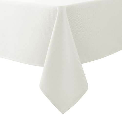 Textured Ivory Tablecloth Rectangle-Fabric Spillproof Table Cloths