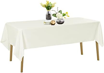 60x102 Ivory Tablecloth - Stain and Wrinkle Resistant Washable