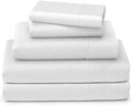 SKY BEDDINGS Split King Sheets Set, 100% Egyptian Cotton Sateen, White