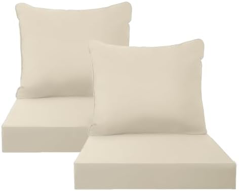 PatioGlow Outdoor Seat Cushion Set, 24" x 24" x 3.5", Set of 2