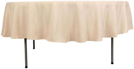 Efavormart 90" Seamless Premium Beige Linens Polyester Round