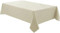 Faux Linen Rectangle Tablecloths 60x102in Beige Waterproof 1 Pack