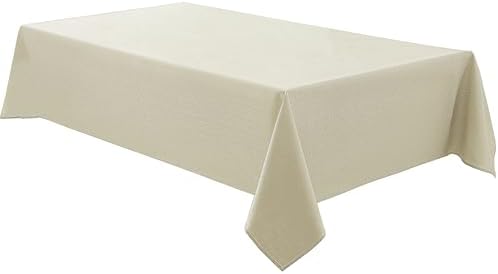 Faux Linen Rectangle Tablecloths 60x102in Beige Waterproof 1 Pack