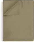 SKY BEDDINGS Queen Flat Sheets, 100% Egyptian Cotton, Sateen, Taupe