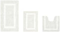 Cotton Tufted Ivory White Bathroom Rugs Sets 3 Piece