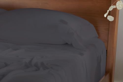 4-Pcs Bed Sheet Set Dark Grey Oversized King Fits Upto 16'' Deep