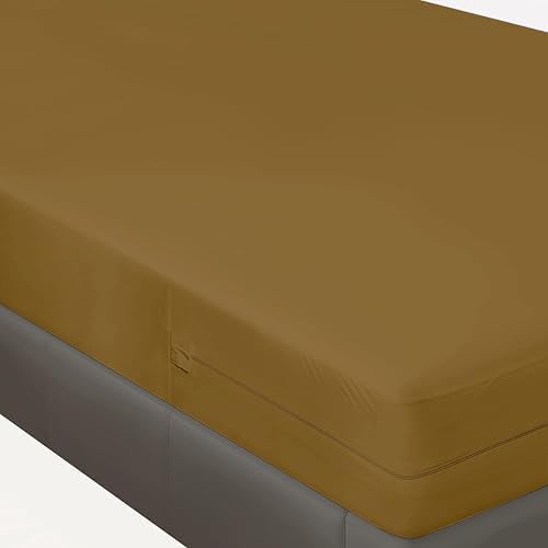 Queen Size Microfiber Zipper Fitted Sheet 16" Deep Pocket- Taupe