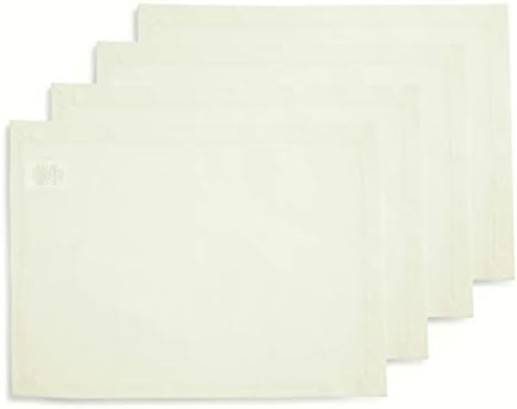 Solino Home Cotton Linen Woven Placemats Ivory, Dru 14 x 19 in, Set of