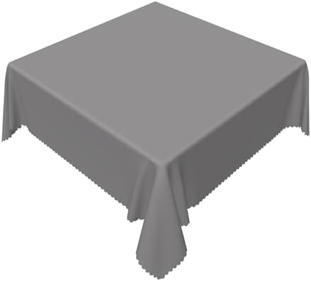 Solid Color Gray Tablecloth Square 70 Inch Casual Pure Color Gray