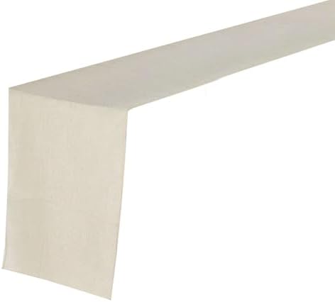 Efavormart 12"x108" Beige Premium Faux Linen Runner, Slubby Textured