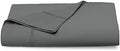 Pizuna 100% Cotton Full Flat Sheet 400 Thread Count Dark Grey