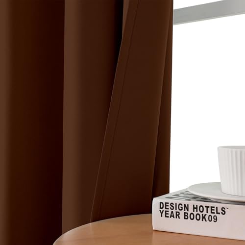 CUCRAF Brown Blackout Curtains 72 inch Length 2 Panels Set, Room