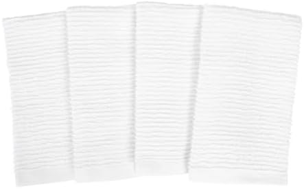 Mrs. Anderson's Baking Cotton Bar Mop Kitchen Towels Set of 4, White