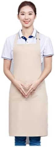 100% Cotton Adjustable Bib Apron with 2 Pockets Cooking Kitchen Aprons