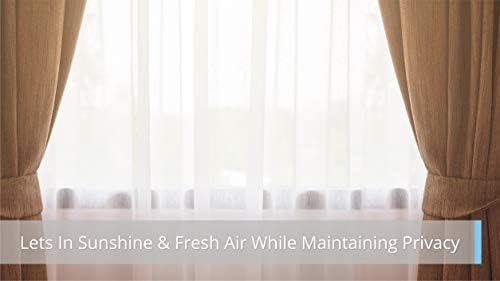 HLC.ME White Tab Top 54 inch x 108 inch Long Window Curtain Sheer