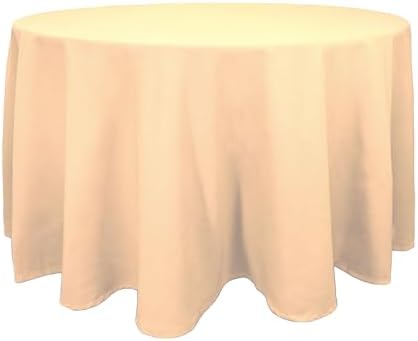 TableLinensforLess Premium 100% MJS Spun Ivory Round Tablecloth