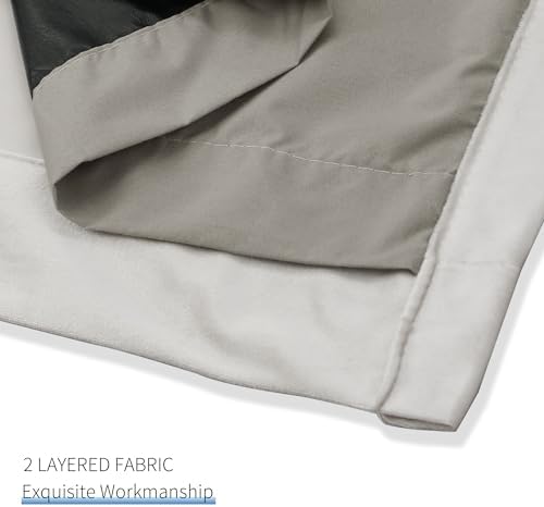 BULBUL 100% Blackout Velvet Curtains for Living Room 2 Panels, Cream