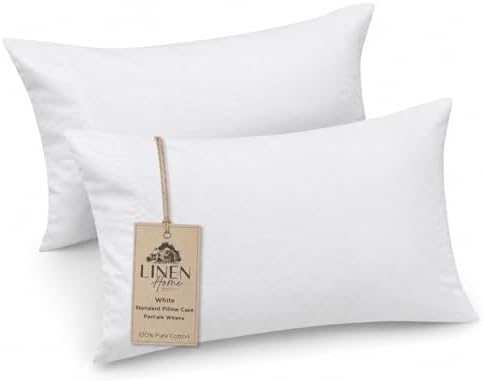 Linen Home Classic 100% Cotton Percale Pillowcases Queen Size