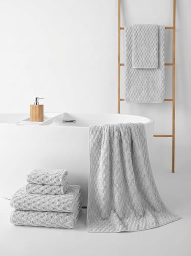 Extra Large Soft Bathroom Towels Set of 10 for Adults. 2 Bath Towels