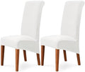 XL/Oversized Velvet Dining Room Chair Covers Set of 2, Off White