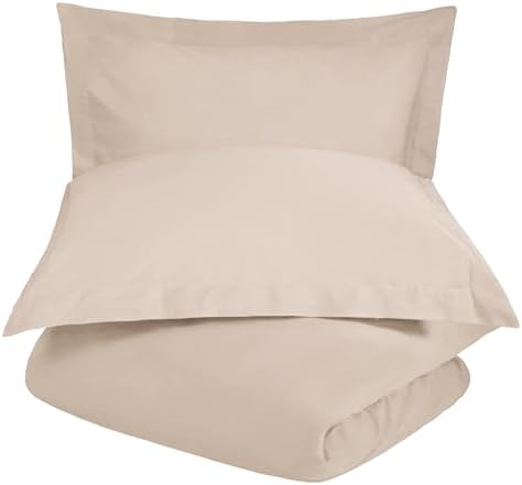 Superior 300 Thread Count Cotton Percale Duvet Cover Set, Cooling