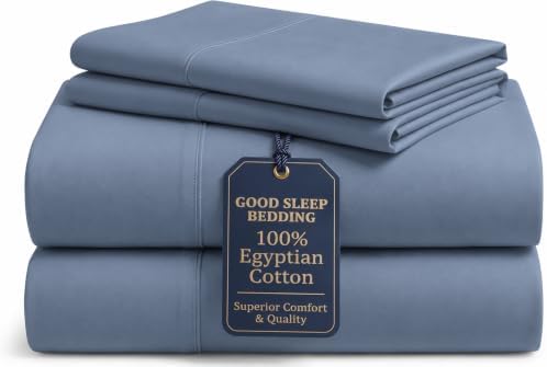 100% Egyptian Cotton Sheets King Size, 4 Piece, Slate Gray Sheets King