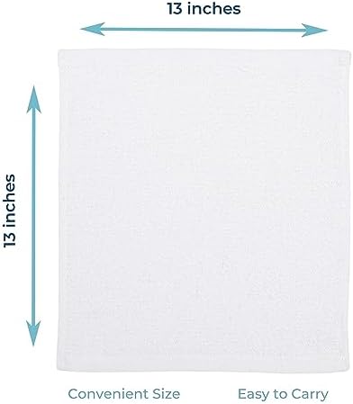 Looperry 13 x 13 Inches Bar Mop Towels White Terry Cloth Dish Rags